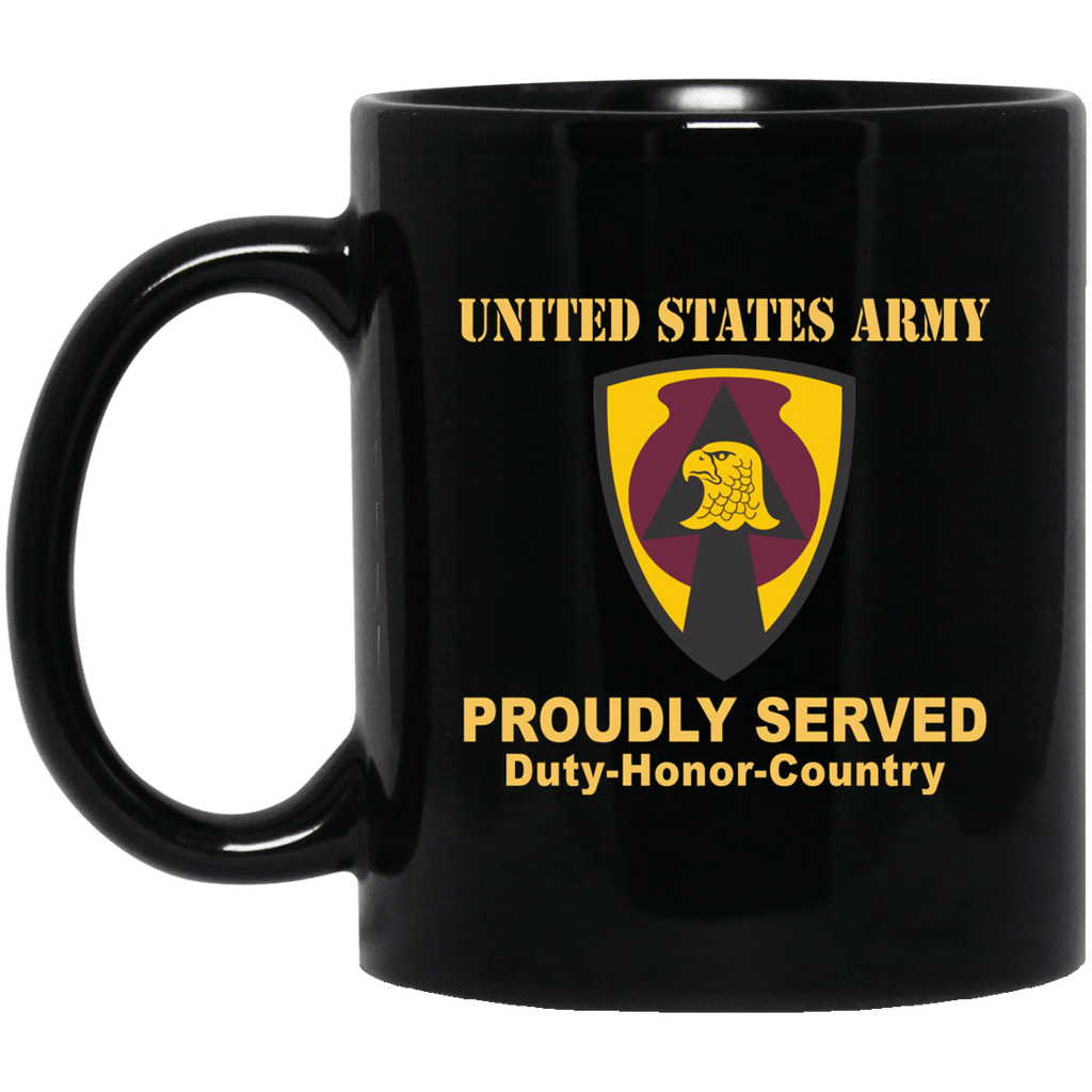 US ARMY 734 SUPPORT GROUP IOWA NATIONAL GUARD- 11 oz - 15 oz Black Mug-Mug-Army-CSIB-Veterans Nation