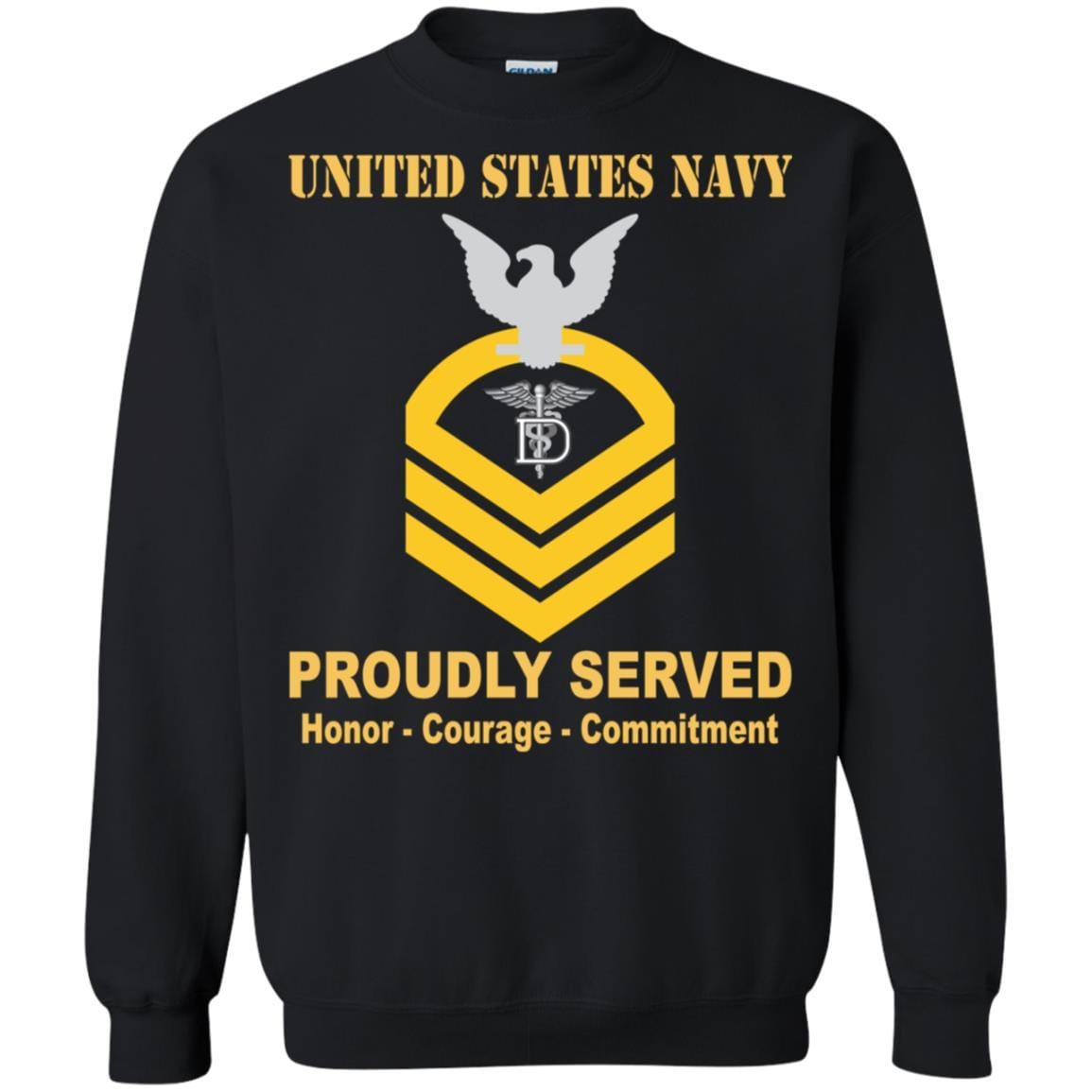 Navy Dental Technician Navy DT E-7 Rating Badges Proudly Served T-Shirt For Men On Front-TShirt-Navy-Veterans Nation