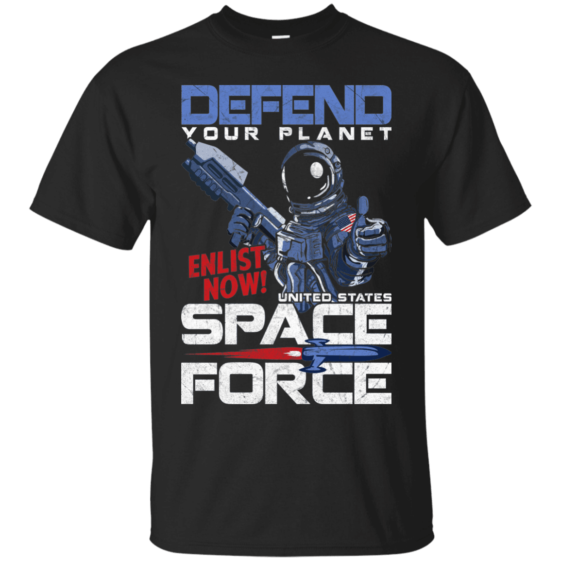 Military T-Shirt "Defend Your Planet Space Force Men" Front-TShirt-General-Veterans Nation