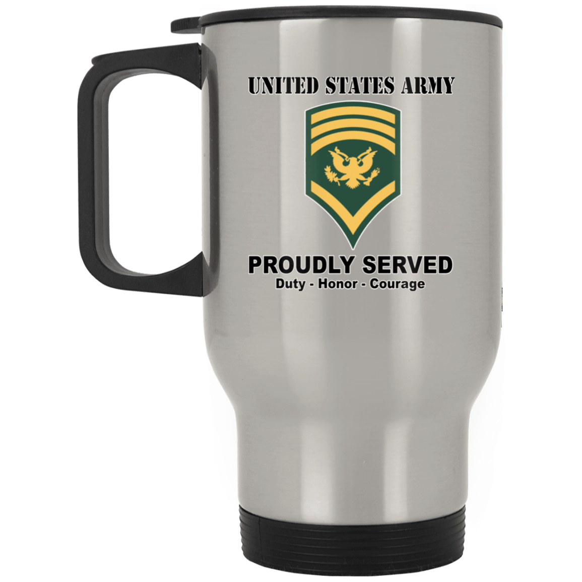 US Army E-8 SPC E8 Specialist Ranks White Coffee Mug - Stainless Travel Mug-Mug-Army-Ranks-Veterans Nation