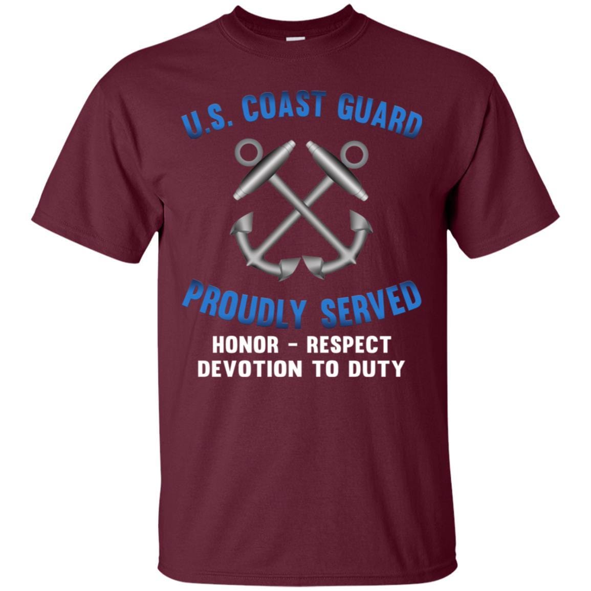 US Coast Guard Boatswains Mate BM Logo Proudly Served T-Shirt For Men On Front-TShirt-USCG-Veterans Nation