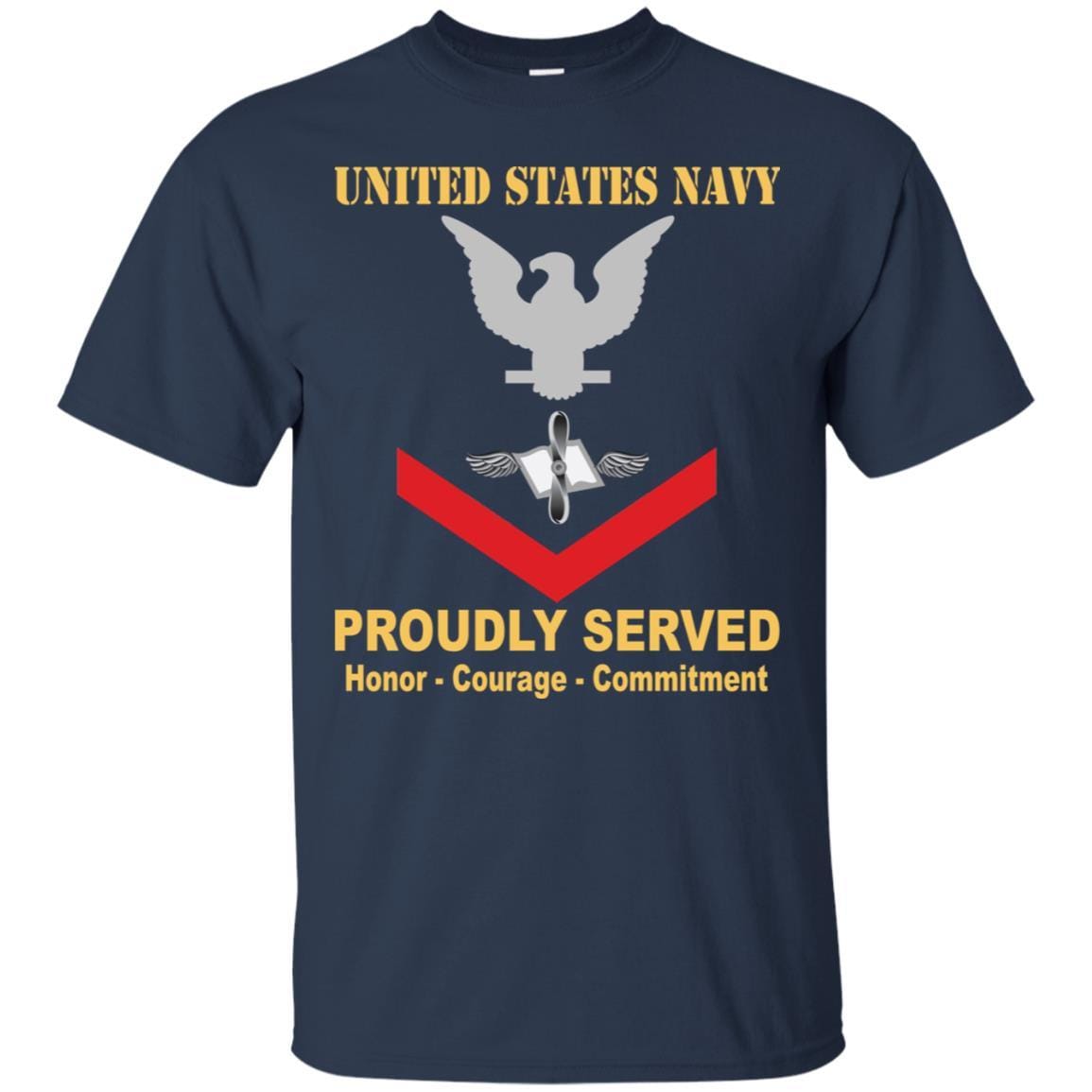 Navy Aviation Maintenance Administrationman Navy AZ E-4 Rating Badges Proudly Served T-Shirt For Men On Front-TShirt-Navy-Veterans Nation