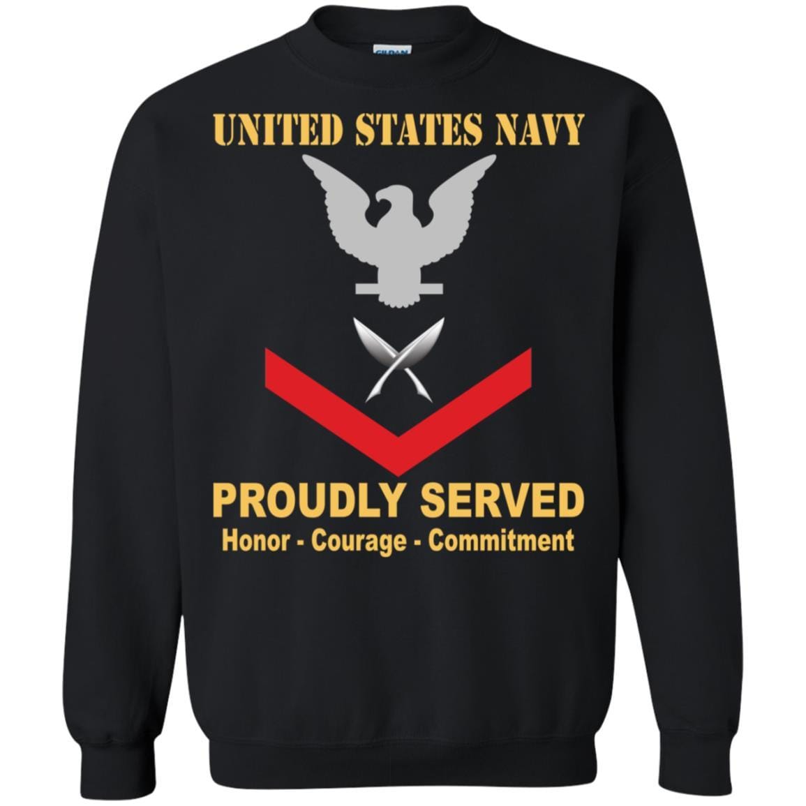 U.S Navy Yeoman Navy YN E-4 Rating Badges Proudly Served T-Shirt For Men On Front-TShirt-Navy-Veterans Nation