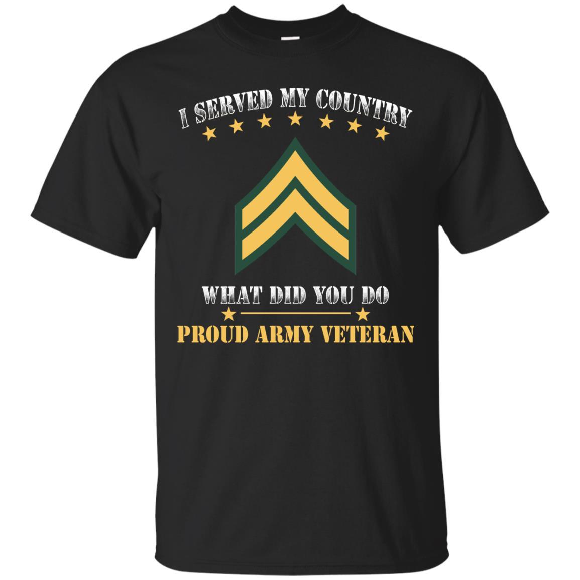 US Army E-4 Corporal E4 CPL Noncommissioned Officer Ranks Men Front T Shirt - Proud US Army Veteran-TShirt-Army-Veterans Nation