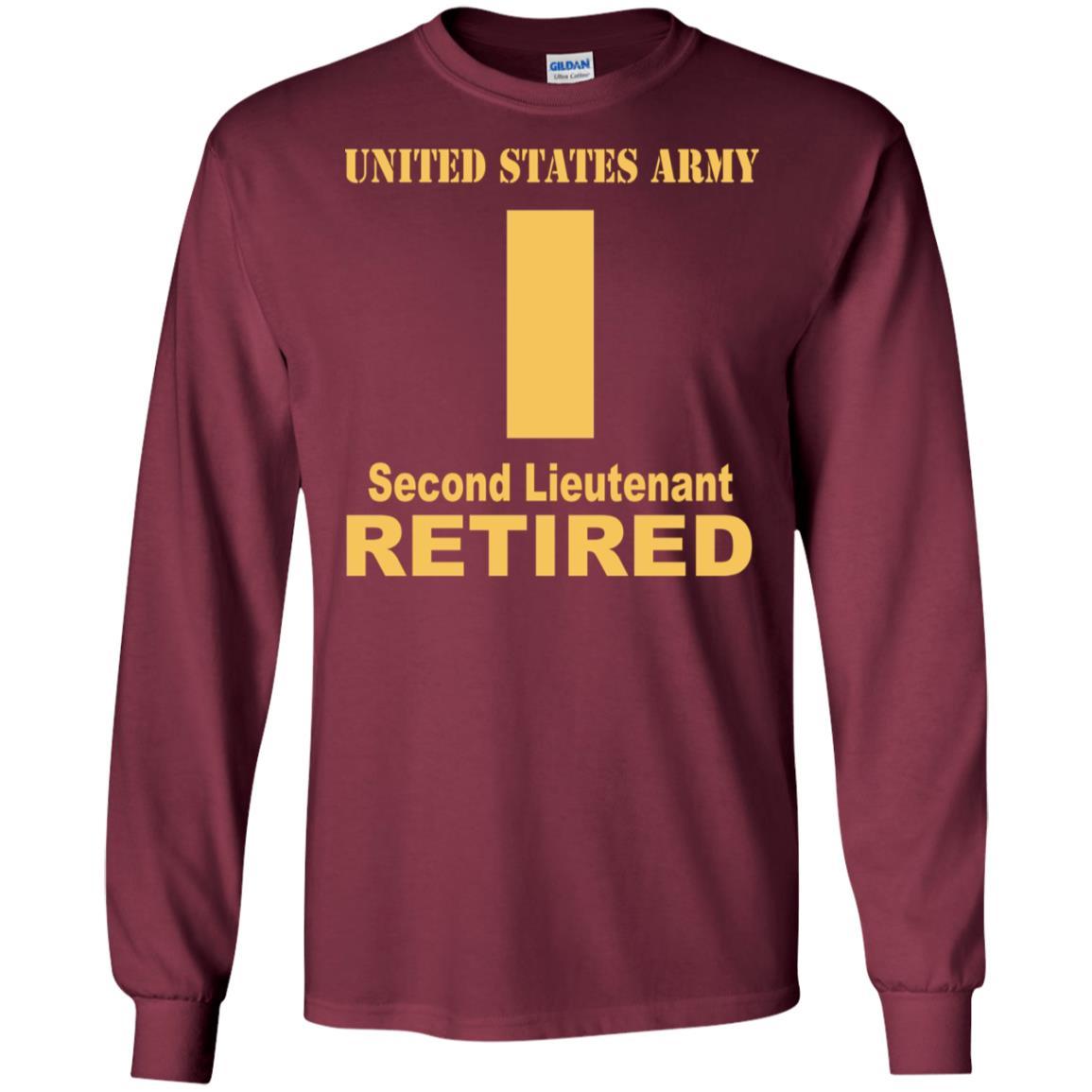 US Army O-1 Second Lieutenant O1 2LT Commissioned Officer Retired Men T Shirt On Front-TShirt-Army-Veterans Nation