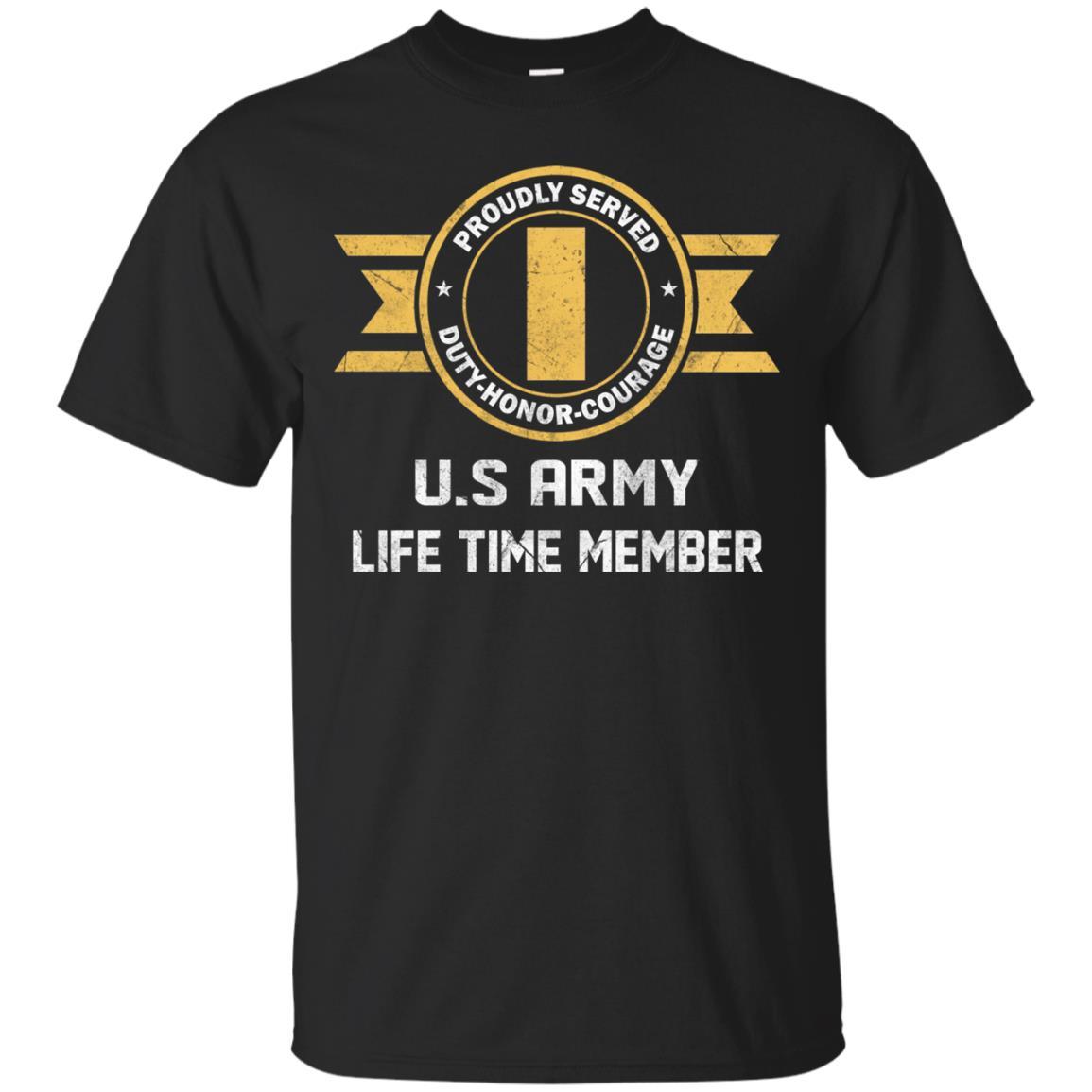 Life Time Member - US Army O-1 Second Lieutenant O1 2LT Commissioned Officer Ranks Men T Shirt On Front-TShirt-Army-Veterans Nation