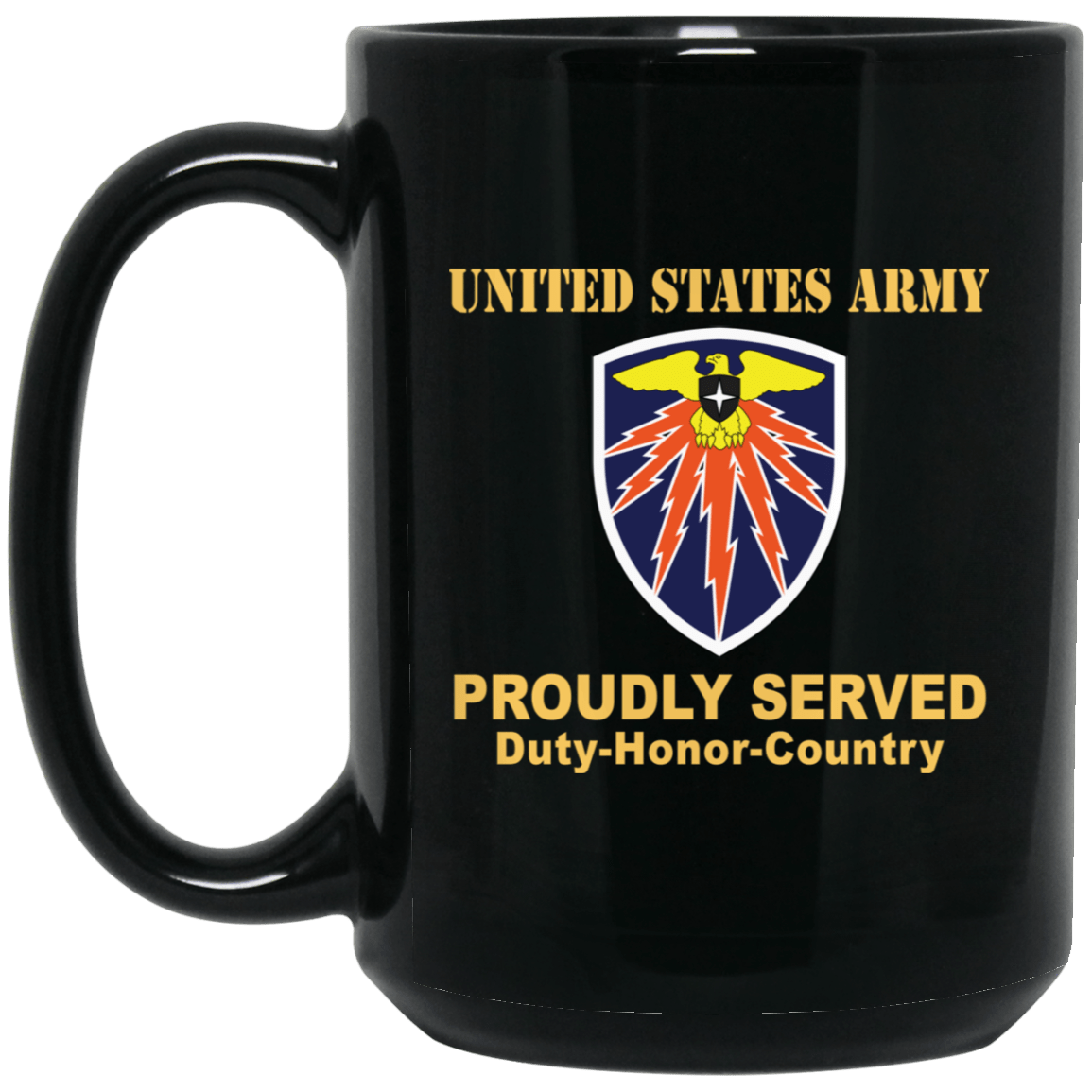 US ARMY 7TH SIGNAL COMMAND- 11 oz - 15 oz Black Mug-Mug-Army-CSIB-Veterans Nation