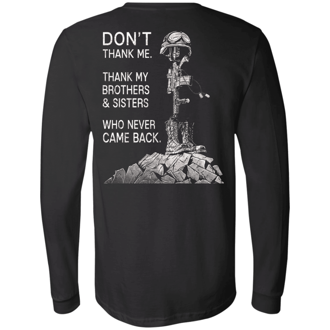 Military T-Shirt "Don't Thank Me - Thank my Brothers Sisters" - Men Back-TShirt-General-Veterans Nation