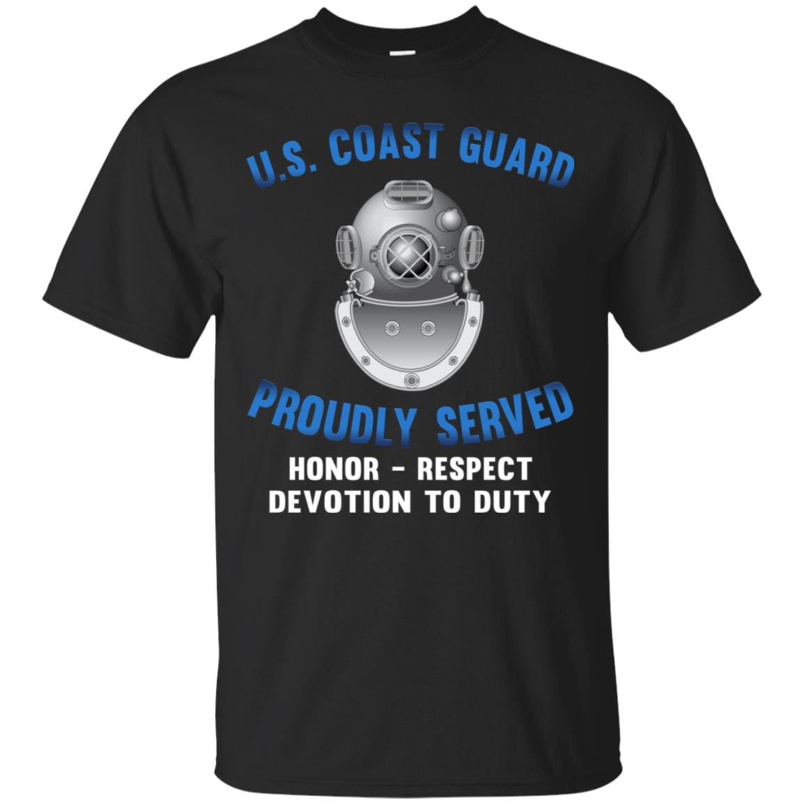 US Coast Guard Diver ND Logo Proudly Served T-Shirt For Men On Front-TShirt-USCG-Veterans Nation