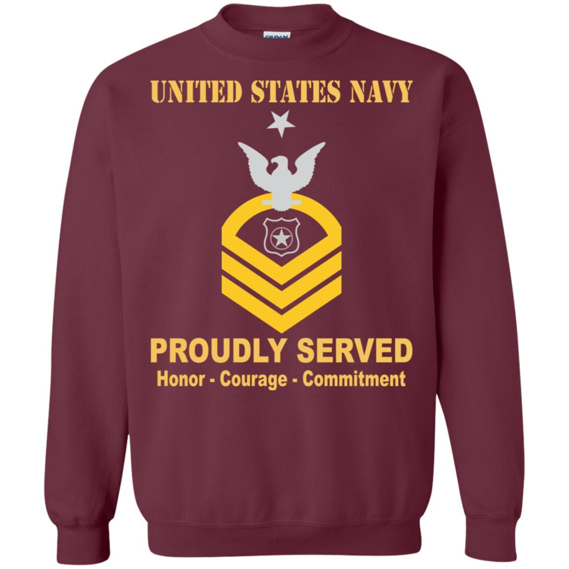 U.S Navy Master-at-arms Navy MA E-8 Rating Badges Proudly Served T-Shirt For Men On Front-TShirt-Navy-Veterans Nation