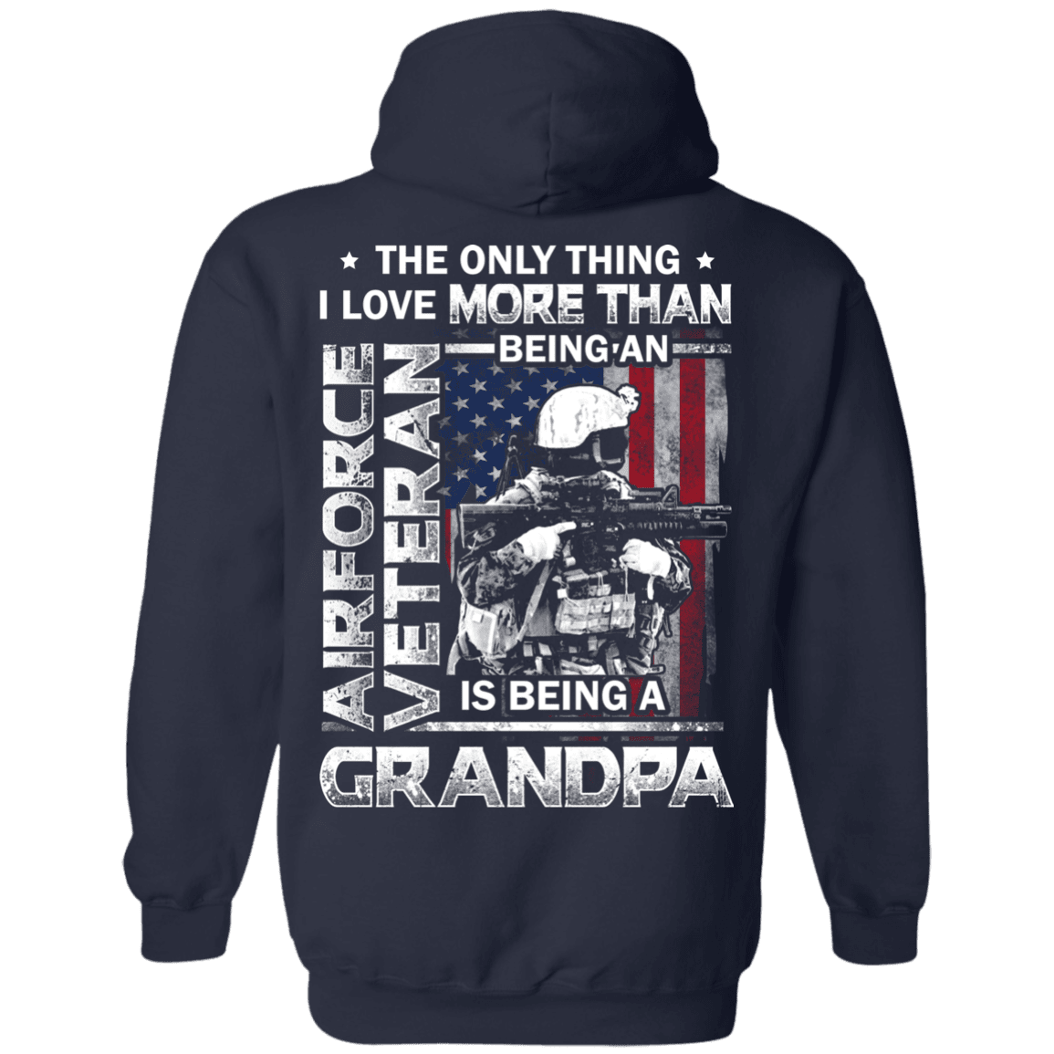 Military T-Shirt "Airforce Veteran I love Being A Grandpa" Men Back-TShirt-General-Veterans Nation