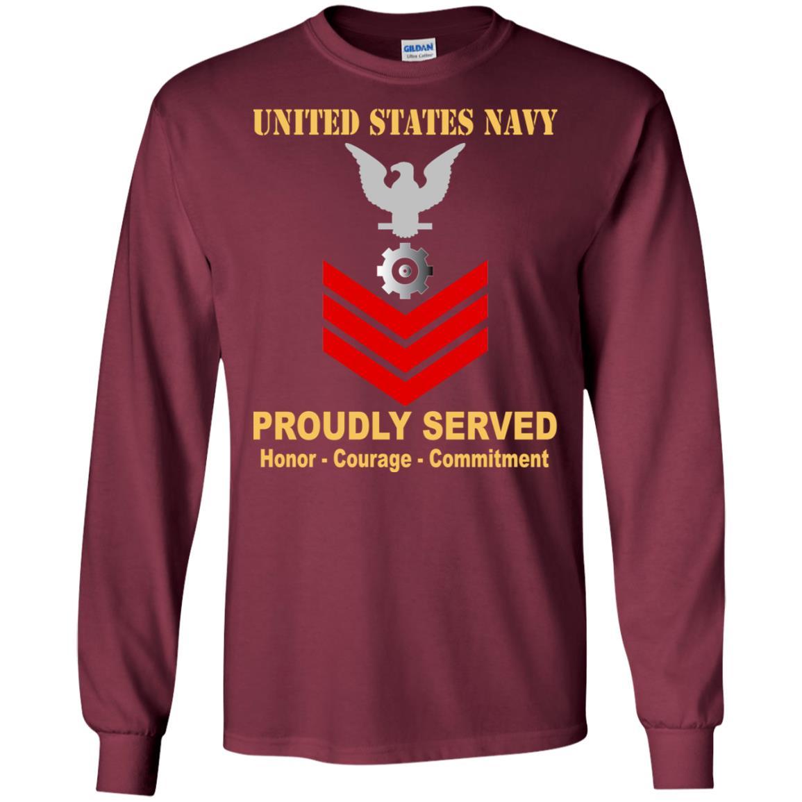 U.S Navy Engineman Navy EN E-6 Rating Badges Proudly Served T-Shirt For Men On Front-TShirt-Navy-Veterans Nation