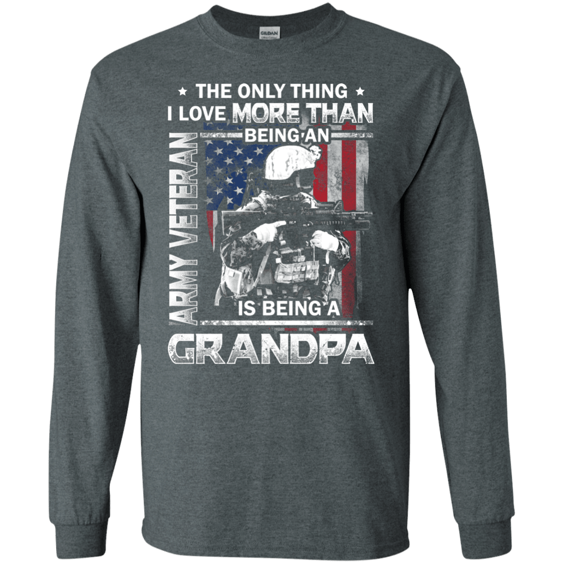 Army Veteran I love Being A Grandpa Men Front T Shirts-TShirt-Army-Veterans Nation