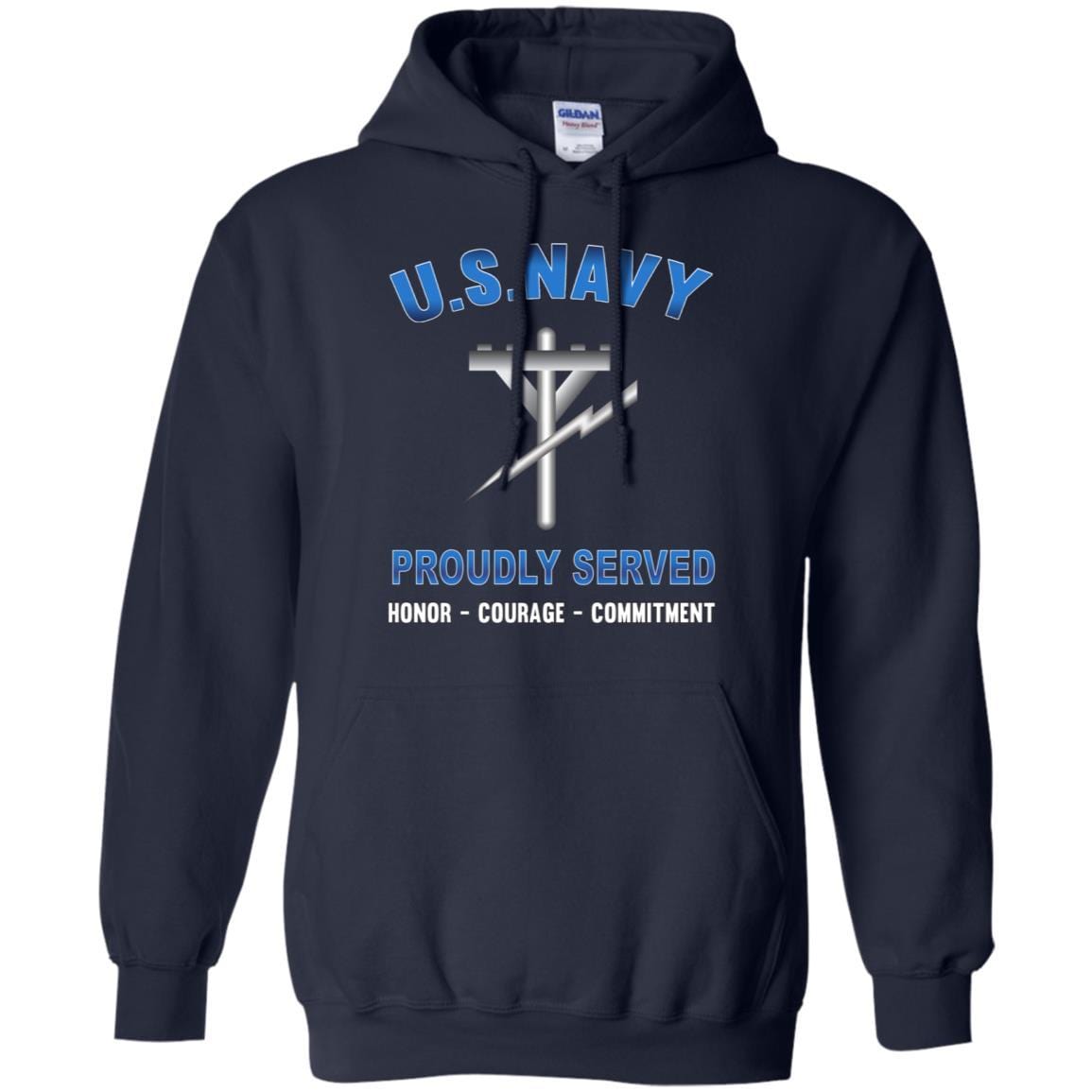 Navy Construction Electrician Navy CE - Proudly Served T-Shirt For Men On Front-TShirt-Navy-Veterans Nation