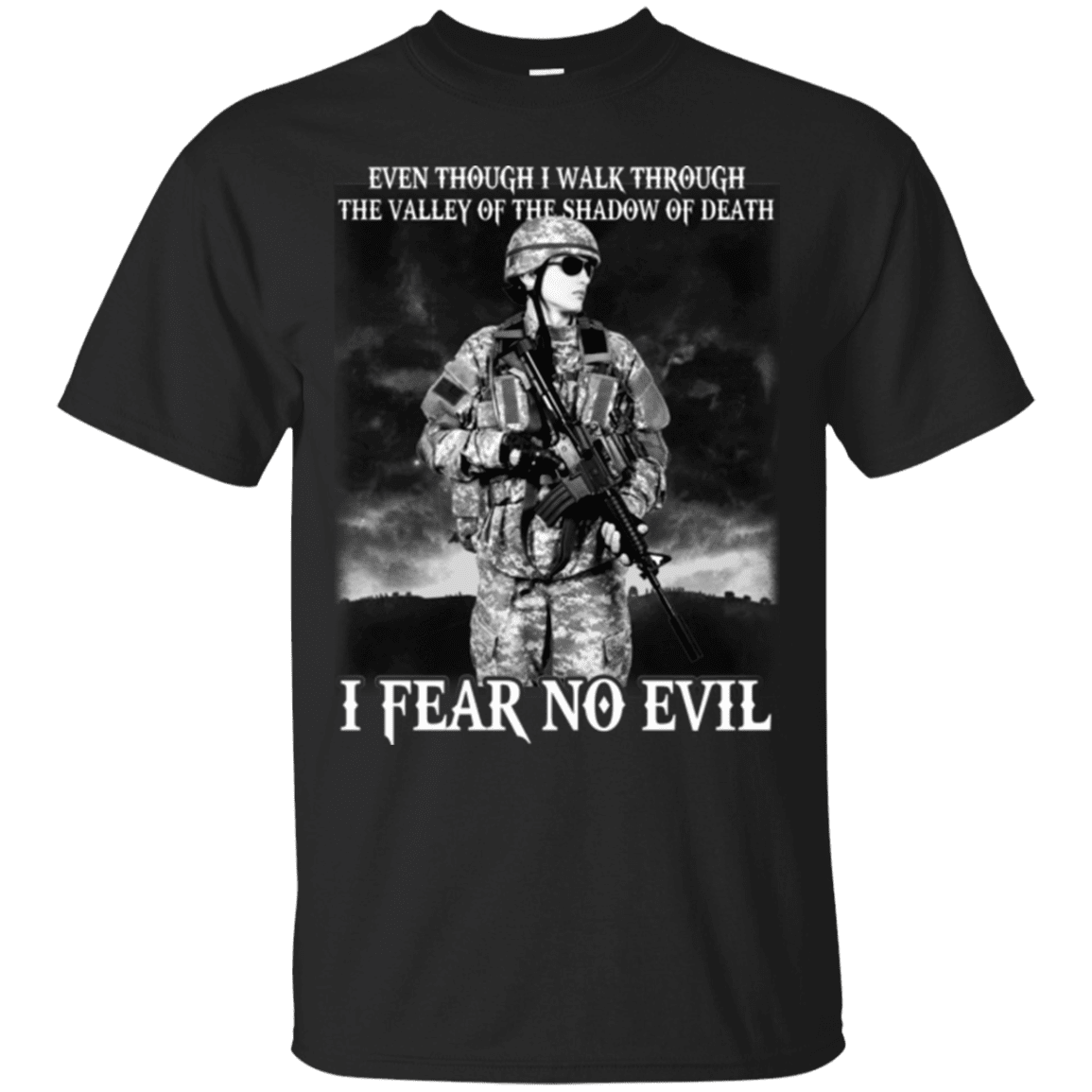 Military T-Shirt "I FEAR NO EVIL FEMALE VETERAN"-TShirt-General-Veterans Nation