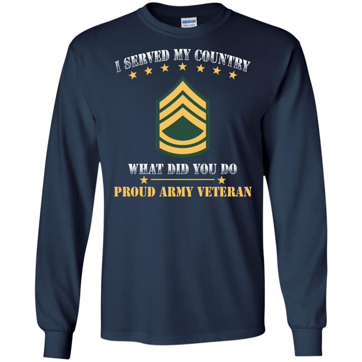 US Army E-7 Sergeant First Class E7 SFC Noncommissioned Officer Ranks Men Front T Shirt - Proud US Army Veteran-TShirt-Army-Veterans Nation