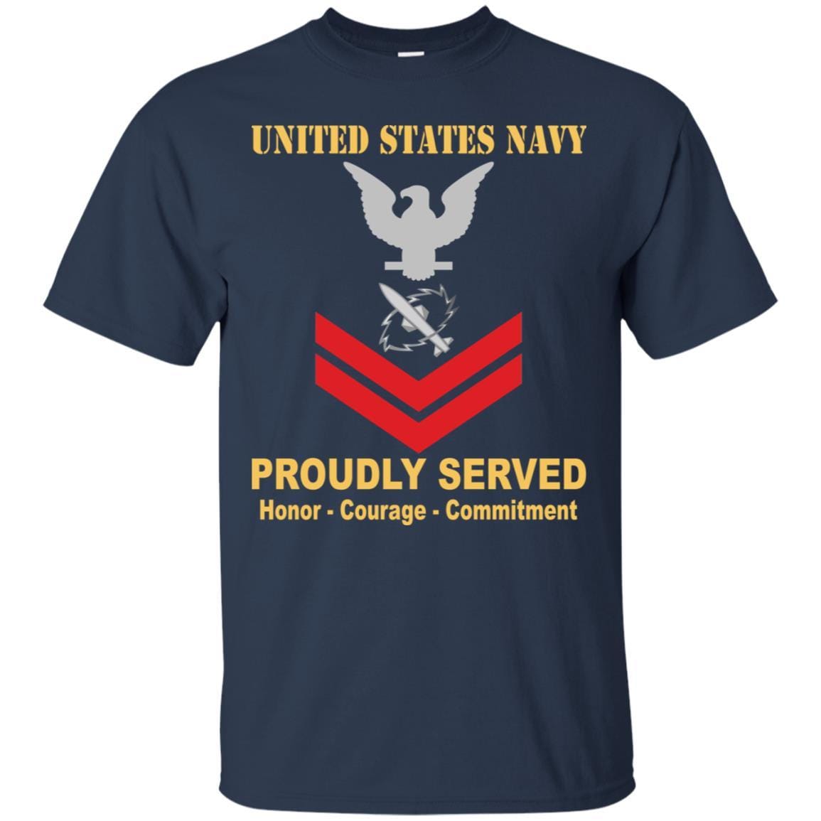 Navy Missile Technician Navy MT E-5 Rating Badges Proudly Served T-Shirt For Men On Front-TShirt-Navy-Veterans Nation