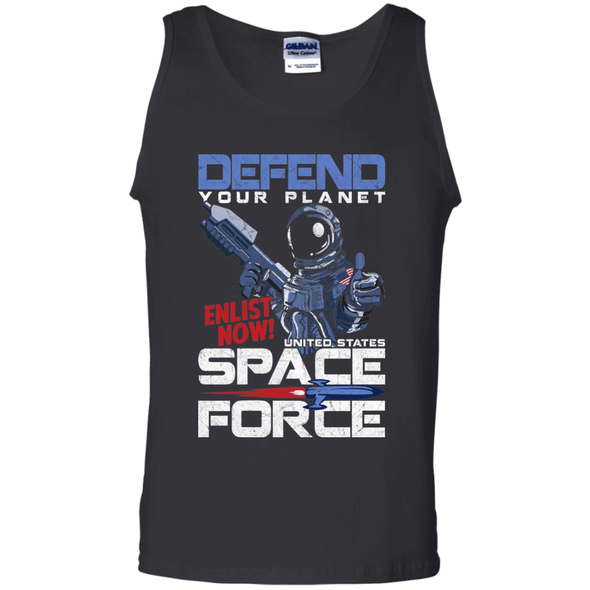 Defend Your Planet Space Force Men Front Tank Top-TShirt-USAF-Veterans Nation