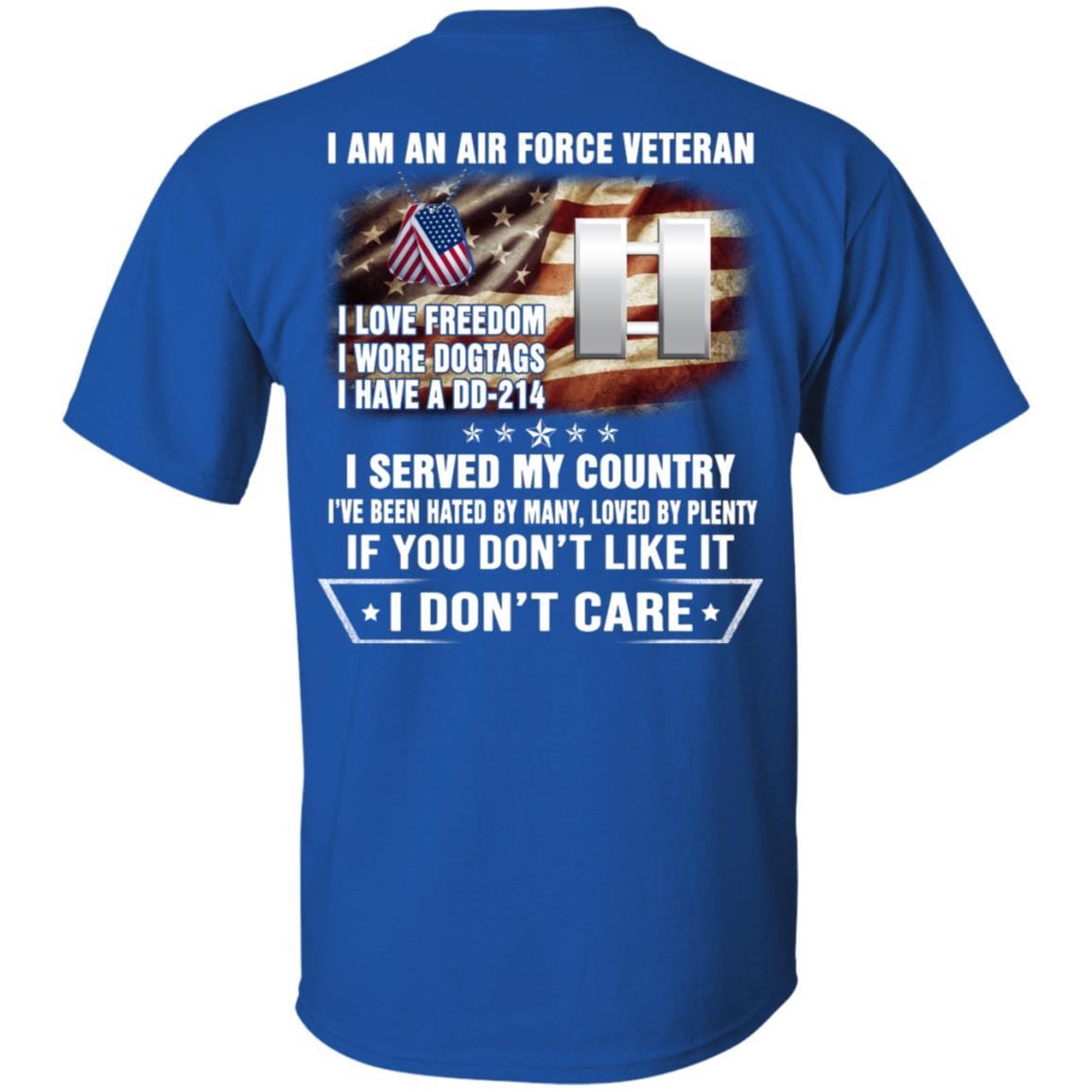 I Am An Air Force O-3 Captain Capt O3 Commissioned Officer Ranks Veteran T-Shirt On Back-TShirt-USAF-Veterans Nation