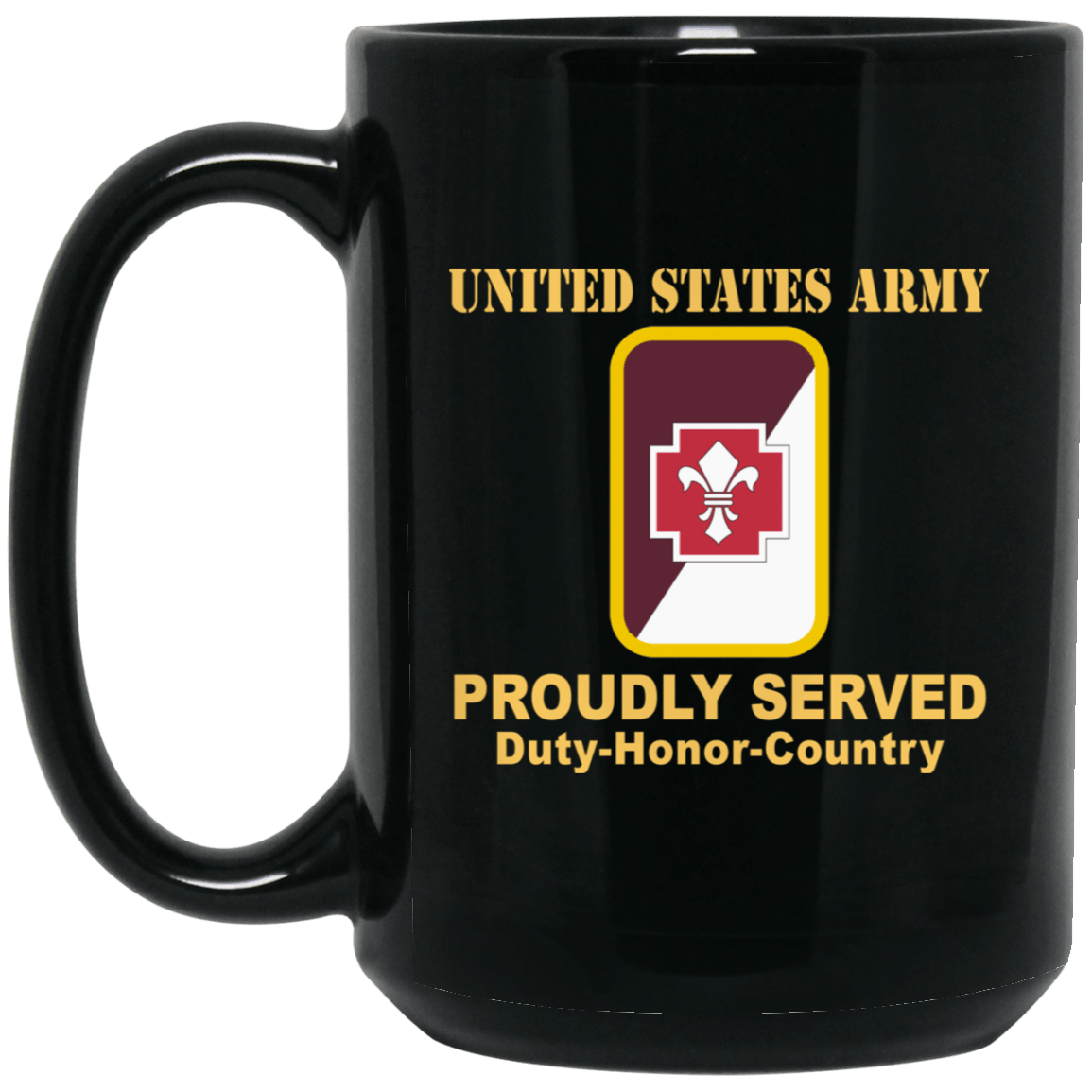 US ARMY 62ND MEDICAL BRIGADE CSIB - 11 oz - 15 oz Black Mug-Mug-Army-CSIB-Veterans Nation