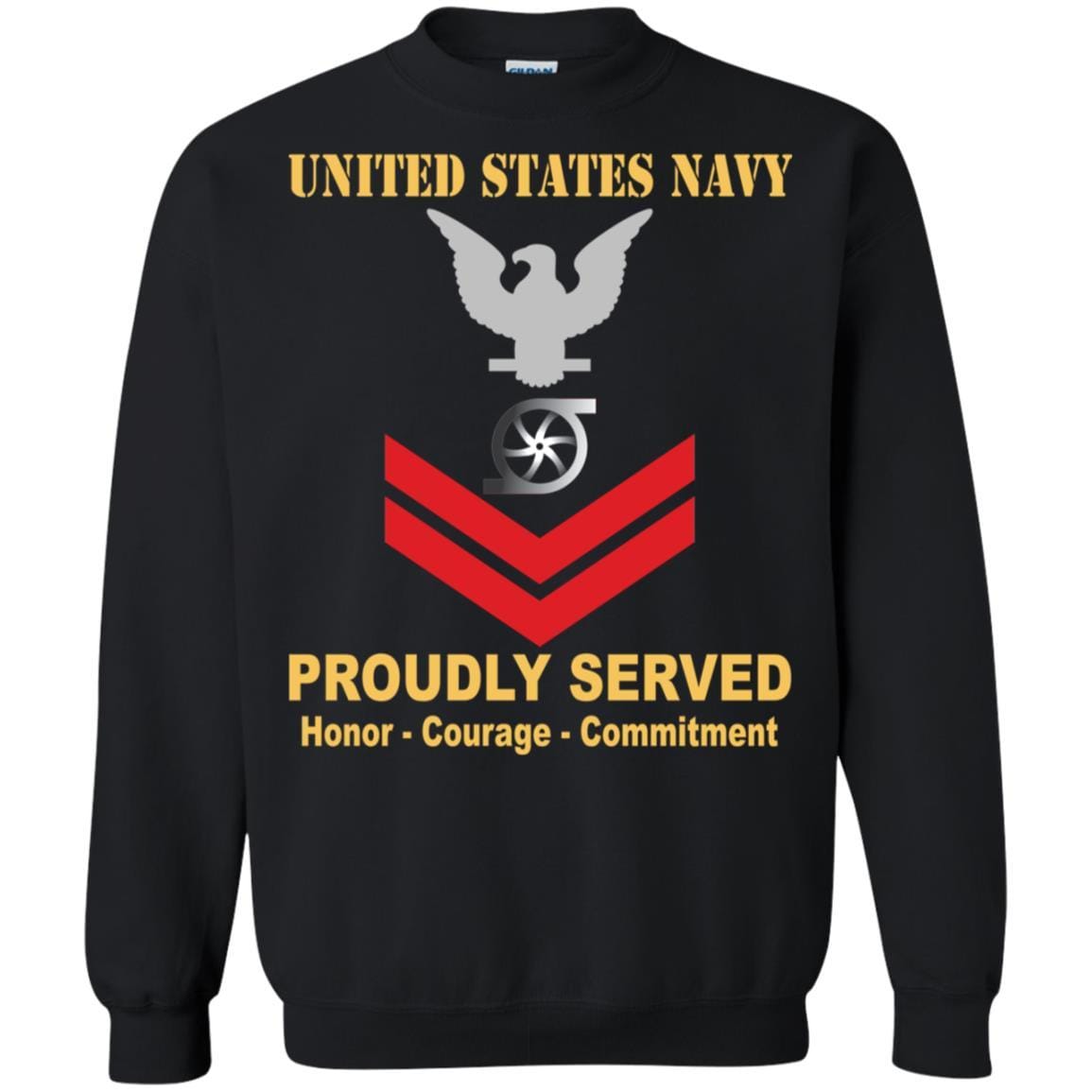 Navy Gas Turbine Systems Technician Navy GS E-5 Rating Badges Proudly Served T-Shirt For Men On Front-TShirt-Navy-Veterans Nation