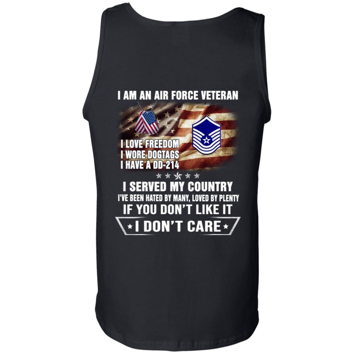 I Am An Air Force E-8 Old Style Rank Veteran T-Shirt On Back-TShirt-USAF-Veterans Nation