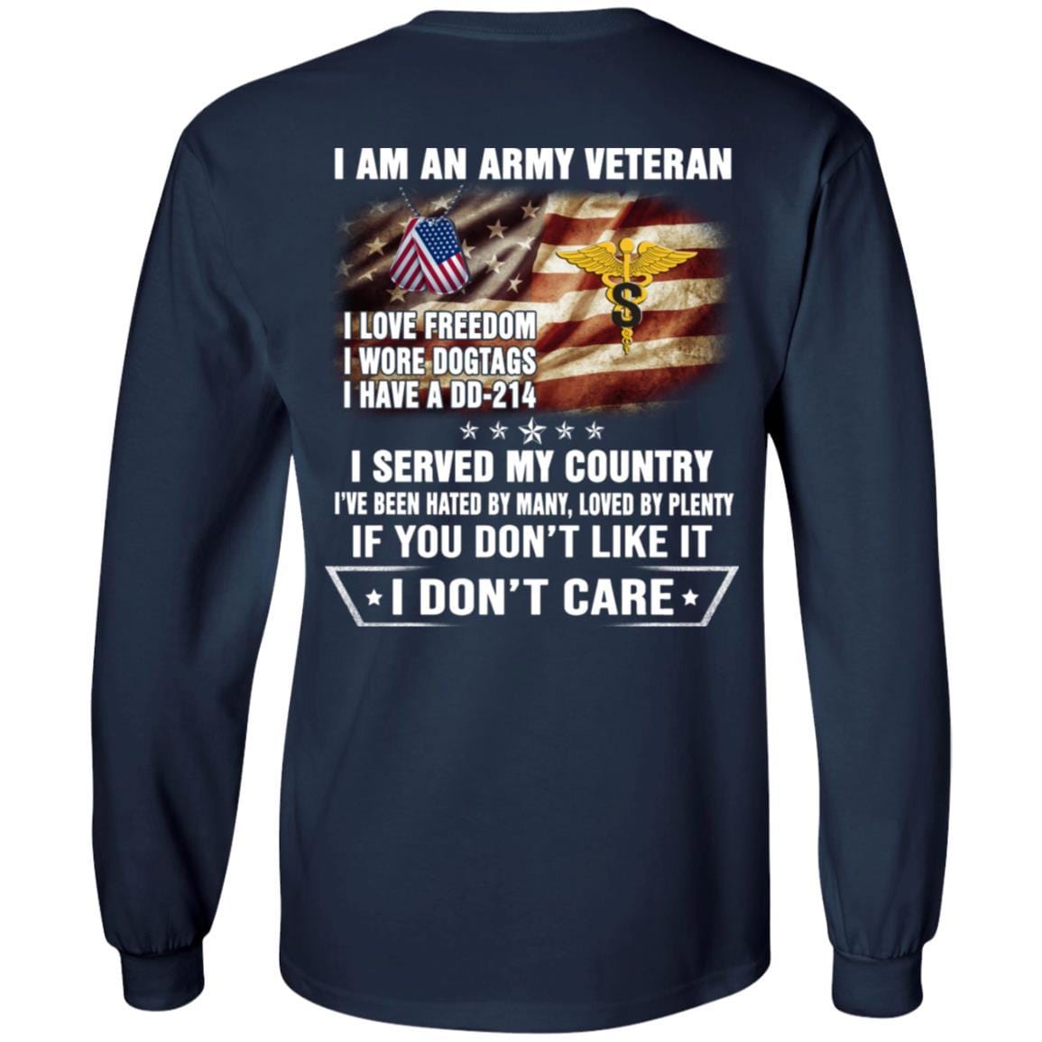 T-Shirt "I Am An Army Medical Specialist Corps Veteran" On Back-TShirt-Army-Veterans Nation