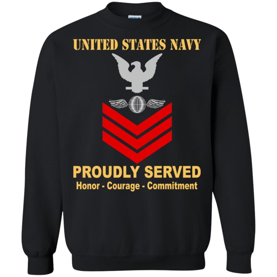 Navy Aviation Electricians Mate Navy AE E-6 Rating Badges Proudly Served T-Shirt For Men On Front-TShirt-Navy-Veterans Nation