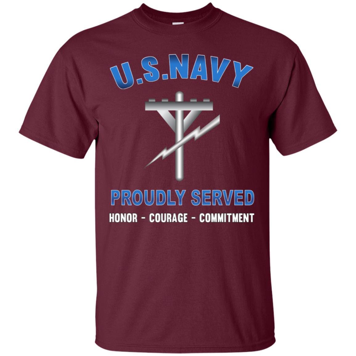 Navy Construction Electrician Navy CE - Proudly Served T-Shirt For Men On Front-TShirt-Navy-Veterans Nation