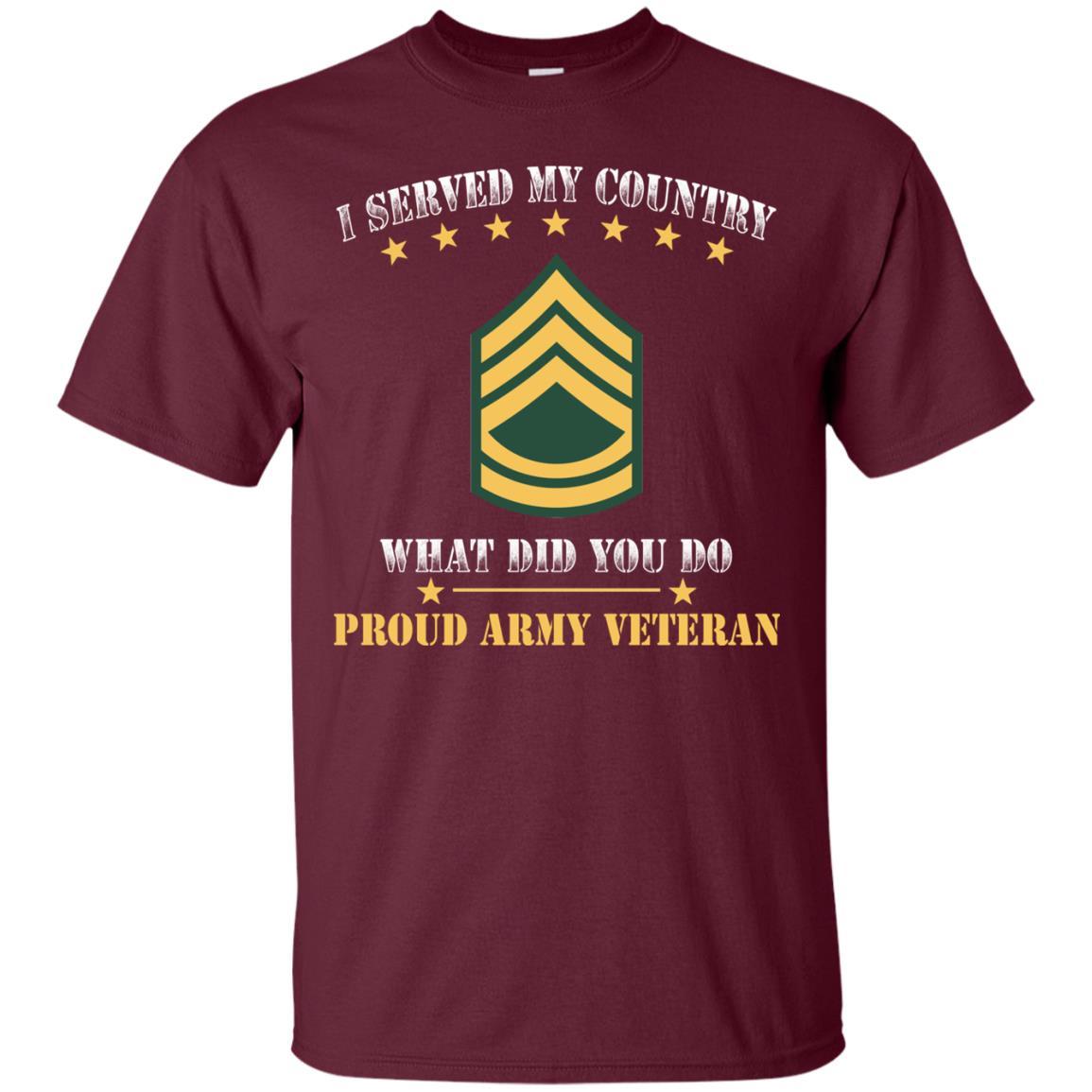 US Army E-7 Sergeant First Class E7 SFC Noncommissioned Officer Ranks Men Front T Shirt - Proud US Army Veteran-TShirt-Army-Veterans Nation