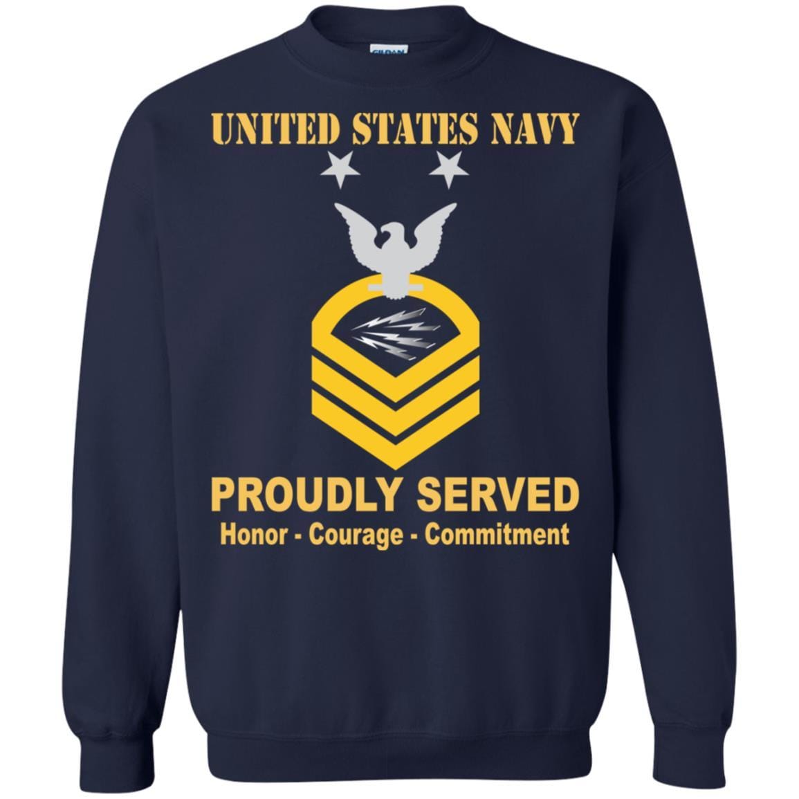 U.S Navy Radioman Navy RM E-9 Rating Badges Proudly Served T-Shirt For Men On Front-TShirt-Navy-Veterans Nation