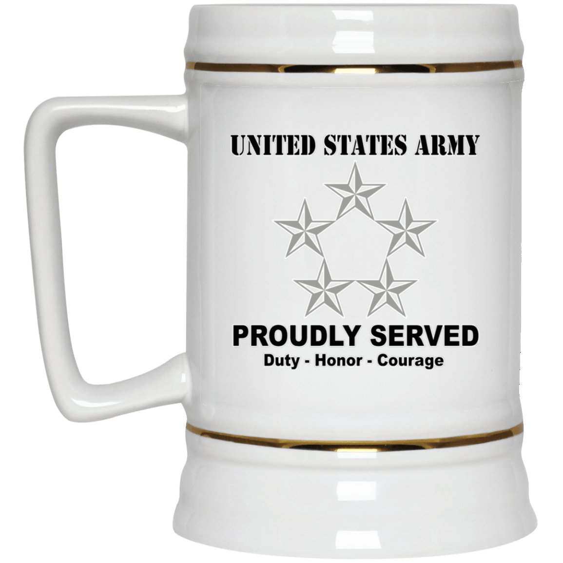 US Army O-10 General of the Army O10 GA General Officer Ranks White Coffee Mug - Stainless Travel Mug-Mug-Army-Ranks-Veterans Nation