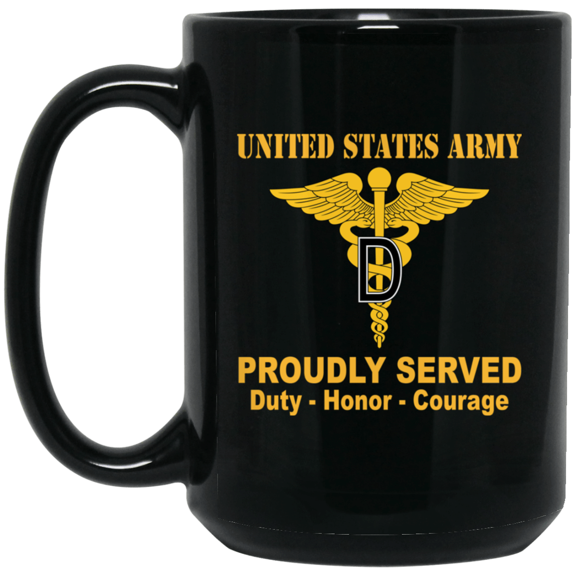 U.S. Army Dental Corps Black Mug 11 oz - 15 oz-Mug-Army-Branch-Veterans Nation