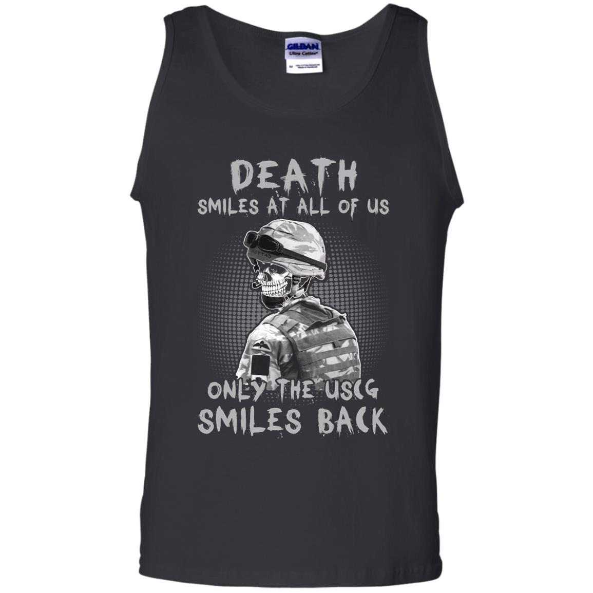 Death Smiles At All Of Us - Only The US Coast Guard Smiles Back Men T Shirt On Front-TShirt-USCG-Veterans Nation