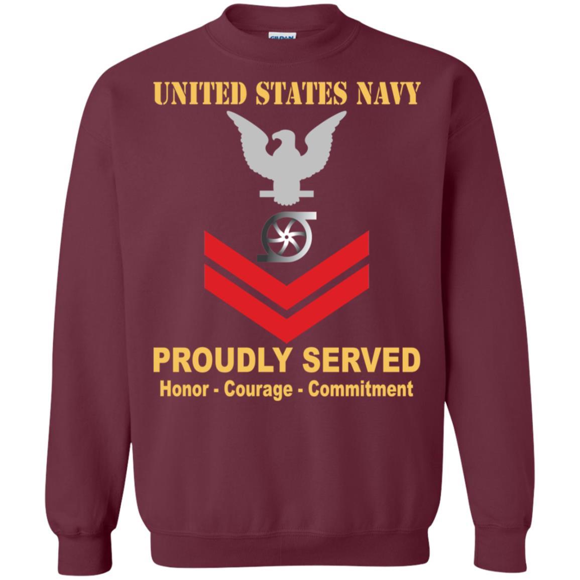 Navy Gas Turbine Systems Technician Navy GS E-5 Rating Badges Proudly Served T-Shirt For Men On Front-TShirt-Navy-Veterans Nation