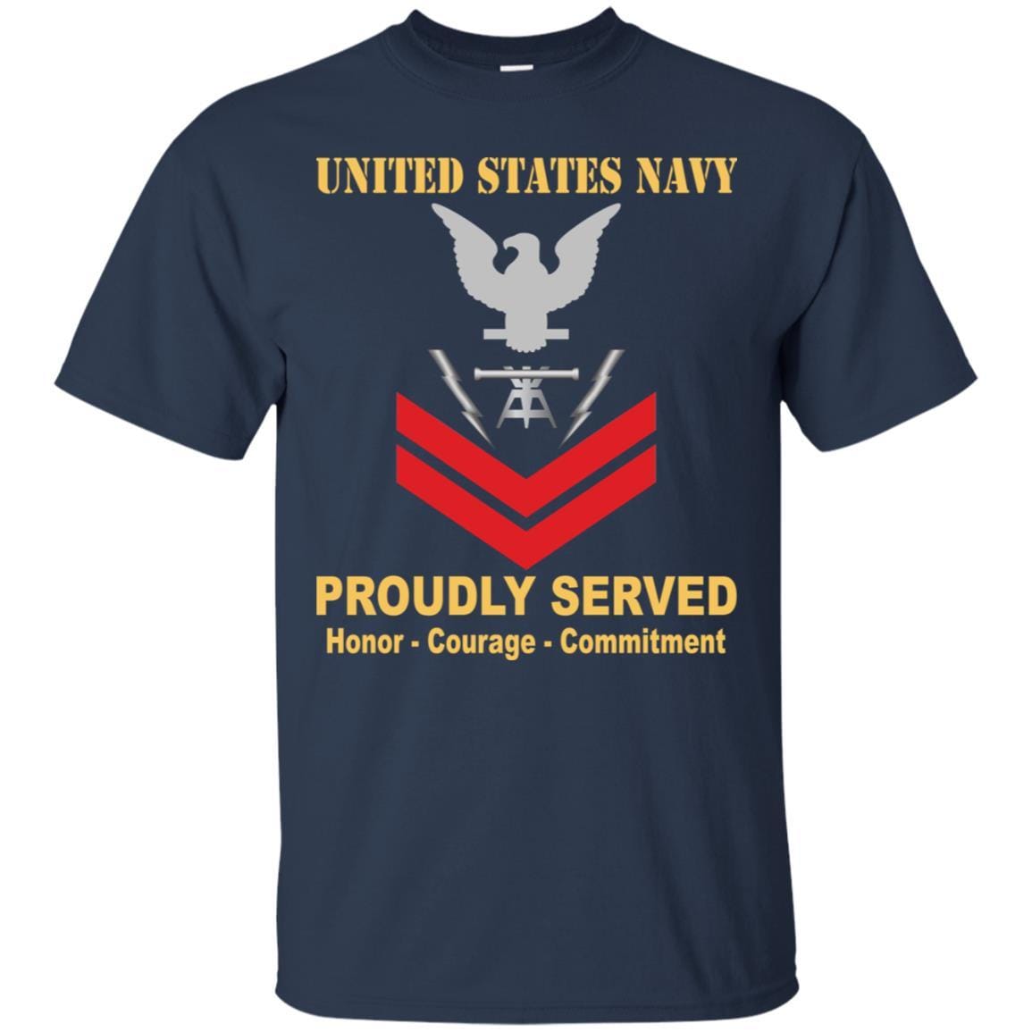 Navy Fire Controlman Navy FC E-5 Rating Badges Proudly Served T-Shirt For Men On Front-TShirt-Navy-Veterans Nation