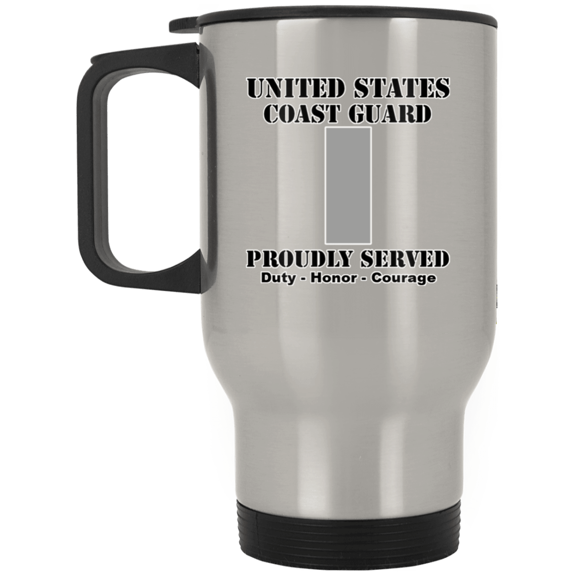 US Coast Guard O-2 Lieutenant Junior Grade O2 LTJG Junior Officer Ranks White Coffee Mug - Stainless Travel Mug-Mug-USCG-Officer-Veterans Nation