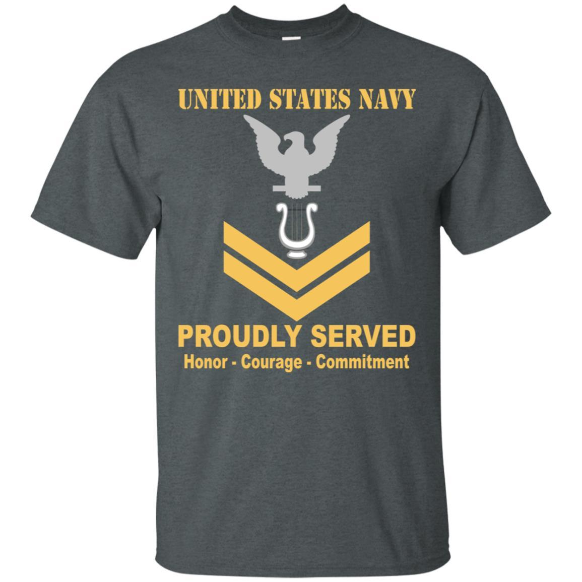 Navy Musician Navy MU E-5 Rating Badges Proudly Served T-Shirt For Men On Front-TShirt-Navy-Veterans Nation