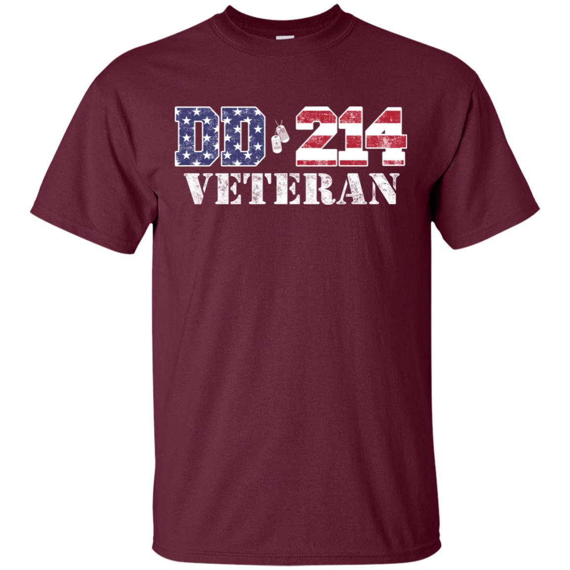 T-Shirt "DD 214 Army Veteran" On Front-TShirt-Army-Veterans Nation