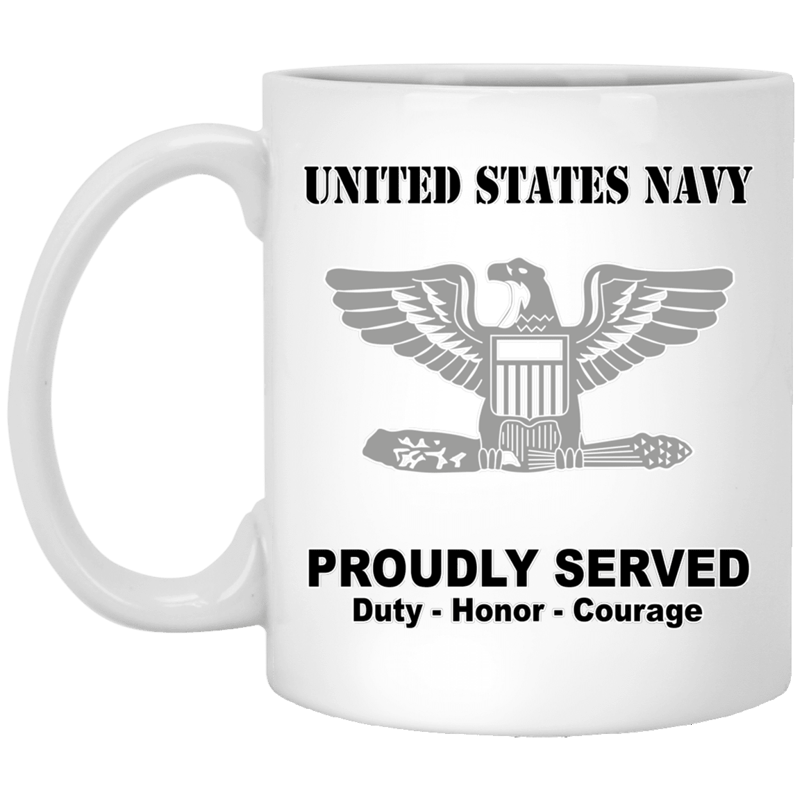 US Navy O-6 Captain O6 CAPT Senior Officer Ranks T shirt White Coffee Mug - Stainless Travel Mug-Mug-Navy-Officer-Veterans Nation