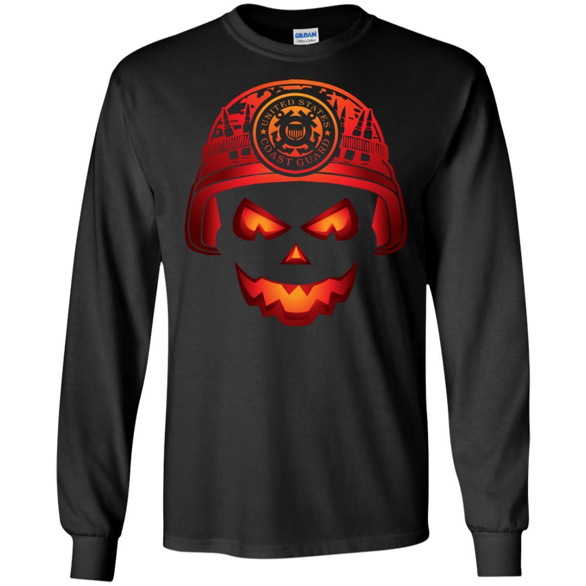 USCG Coast Guard Skull Halloween Men T Shirt On Front-TShirt-USCG-Veterans Nation