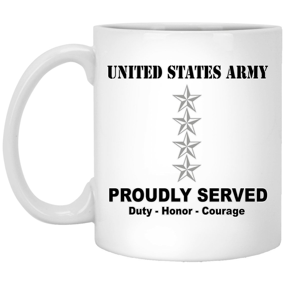 US Army O-10 General O10 GEN General Officer Ranks White Coffee Mug - Stainless Travel Mug-Mug-Army-Ranks-Veterans Nation