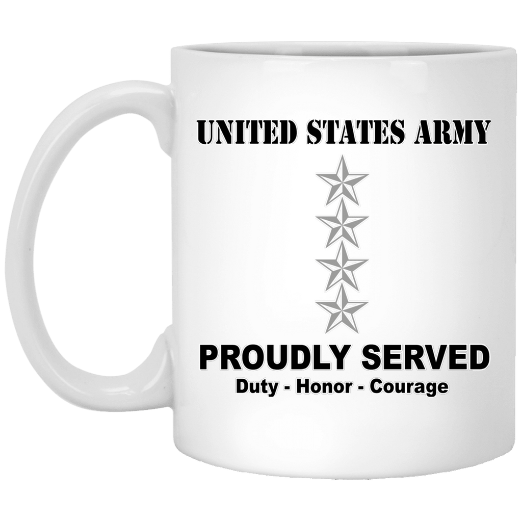 US Army O-10 General O10 GEN General Officer Ranks White Coffee Mug - Stainless Travel Mug-Mug-Army-Ranks-Veterans Nation