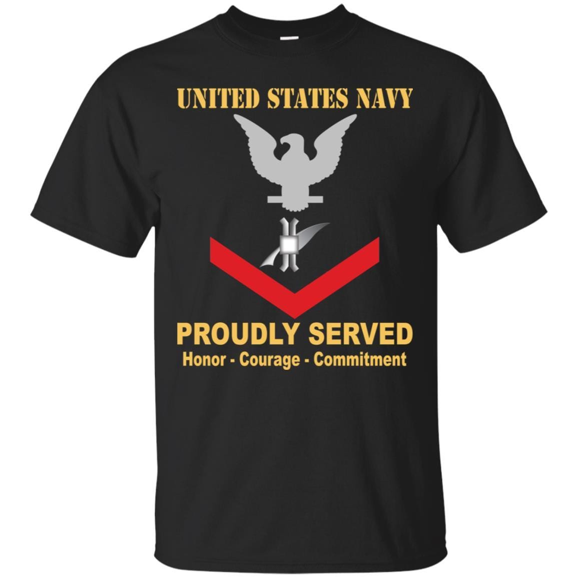 Navy Legalman Navy LN E-4 Rating Badges Proudly Served T-Shirt For Men On Front-TShirt-Navy-Veterans Nation