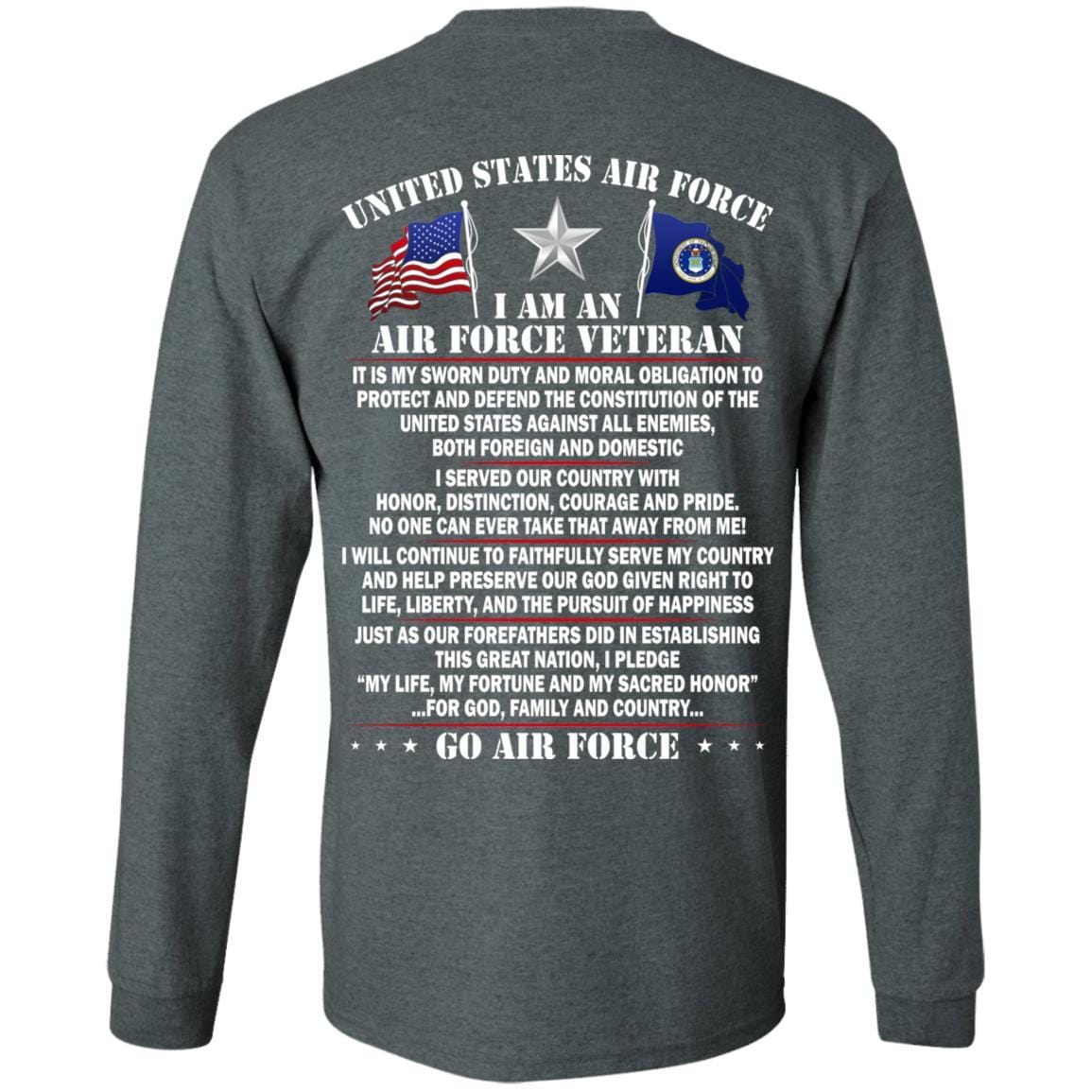 US Air Force O-7 Brigadier General Brig O7 General Officer Ranks - Go Air Force T-Shirt On Back-TShirt-USAF-Veterans Nation