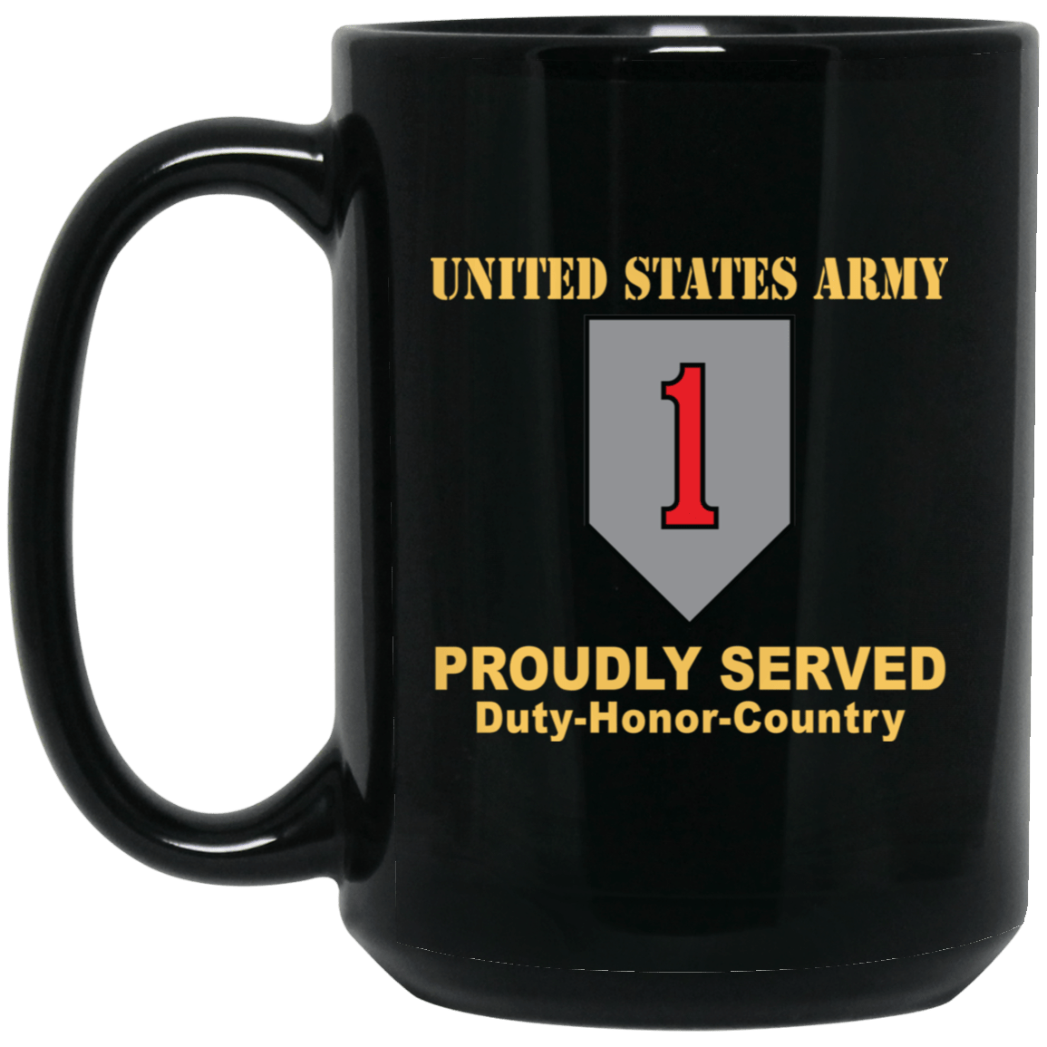 US ARMY 1ST INFANTRY DIVISION- 11 oz - 15 oz Black Mug-Mug-Army-CSIB-Veterans Nation