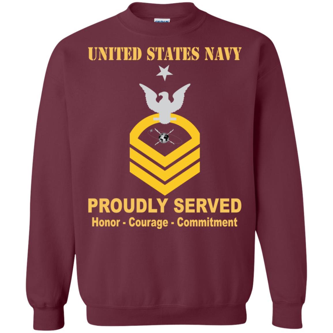 Navy Mass Communications Specialist Navy MC E-8 Rating Badges Proudly Served T-Shirt For Men On Front-TShirt-Navy-Veterans Nation