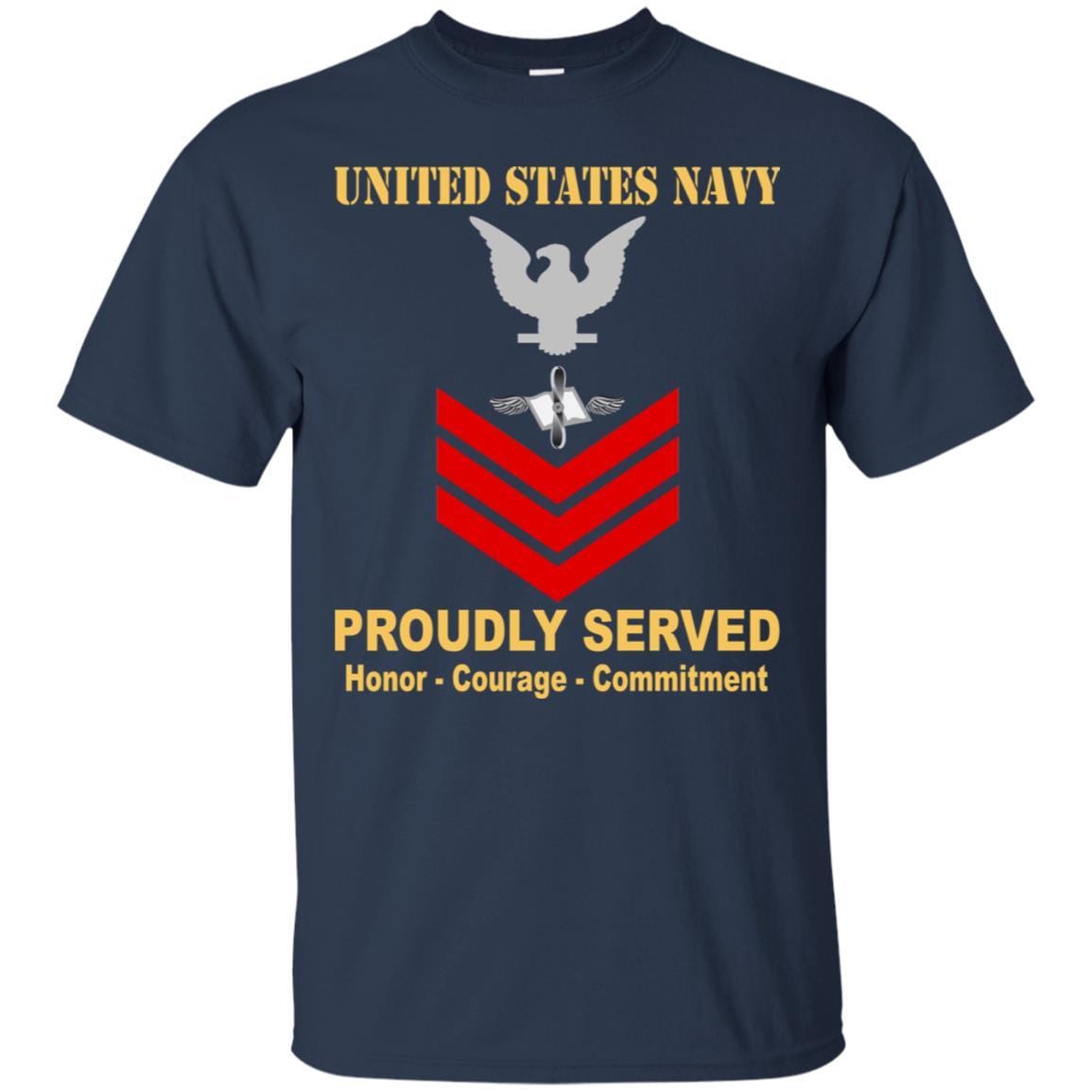 Navy Aviation Maintenance Administrationman Navy AZ E-6 Rating Badges Proudly Served T-Shirt For Men On Front-TShirt-Navy-Veterans Nation