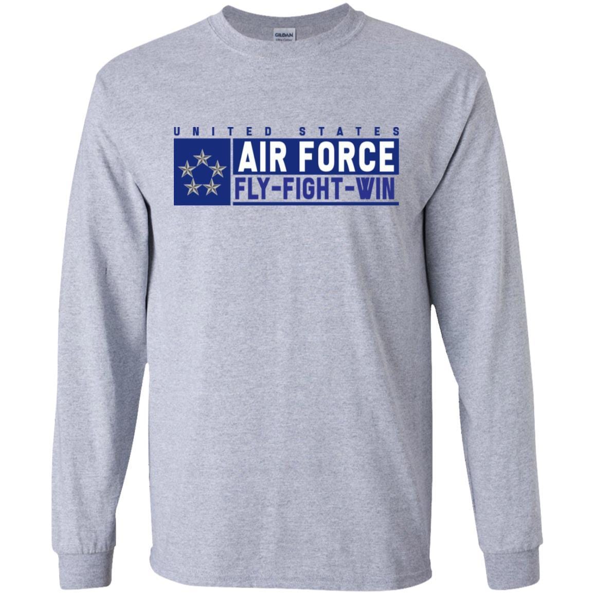 US Air Force O-10 General of the Air Force Fly - Fight - Win Long Sleeve - Pullover Hoodie-TShirt-USAF-Veterans Nation