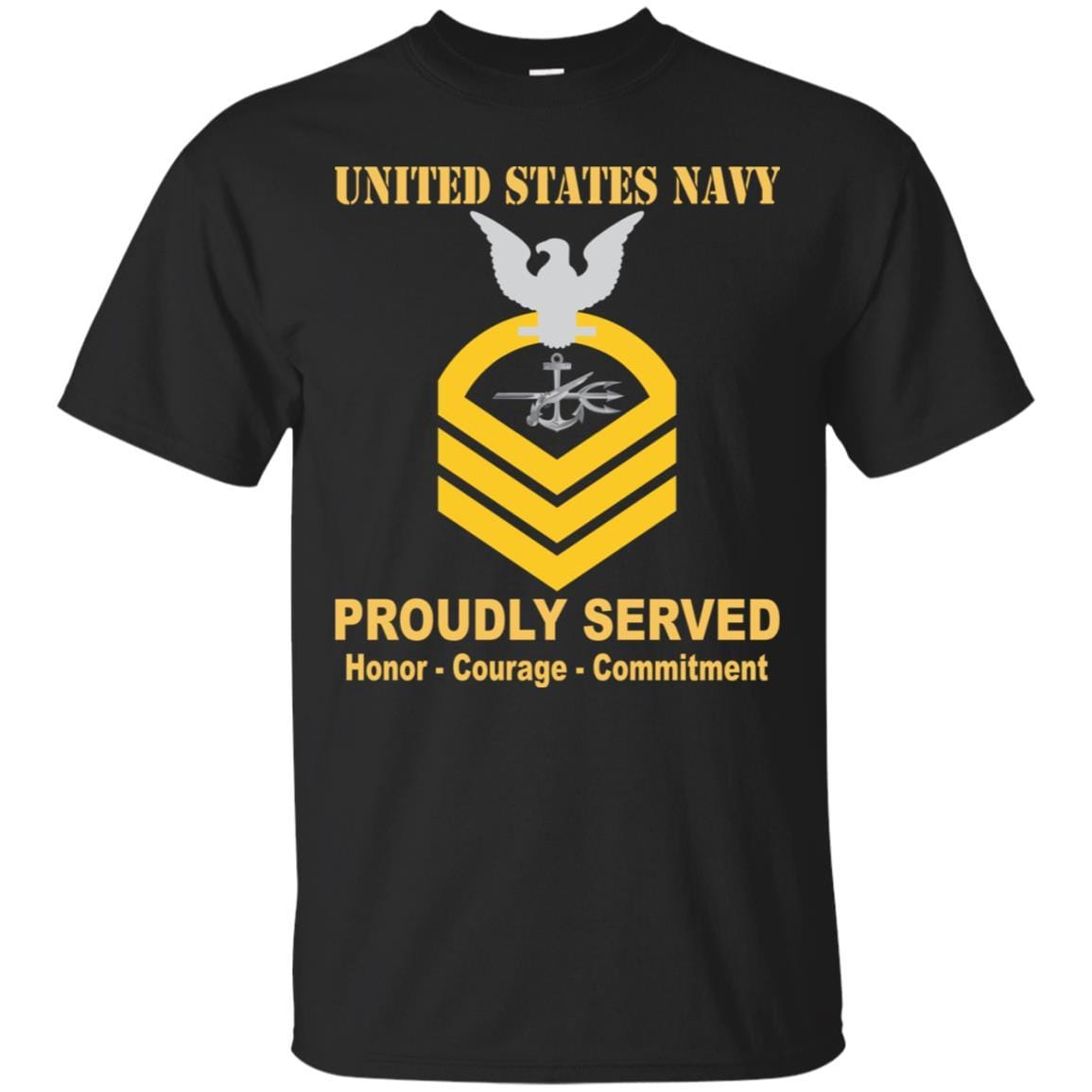 Navy Special Warfare Operator Navy SO E-7 Rating Badges Proudly Served T-Shirt For Men On Front-TShirt-Navy-Veterans Nation